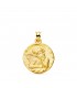 Medalla Redonda Ángel Oro 18k 24 mm Matizada. Colgante ángel de la guarda.