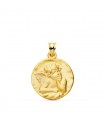Medalla Redonda Ángel Oro 18k 24 mm Matizada