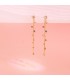 Pendientes cadena oro 18K y circonitas de colores - Pendientes con cadena de oro, pendientes de fiesta.