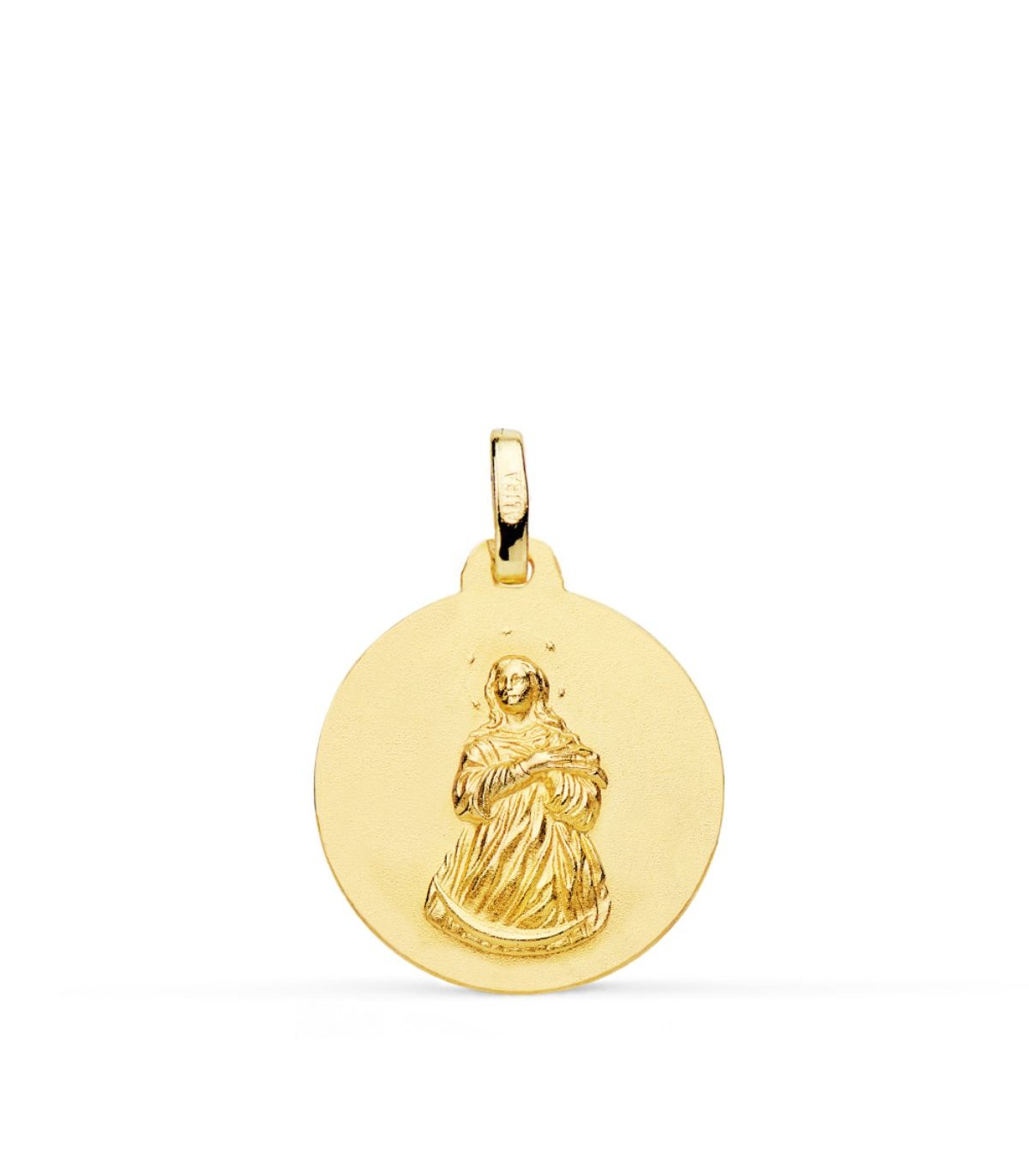 Medalla Virgen Inmaculada Oro 18K 18mm Mate - Nuestra señora inmaculada concepción - medallas de vírgenes