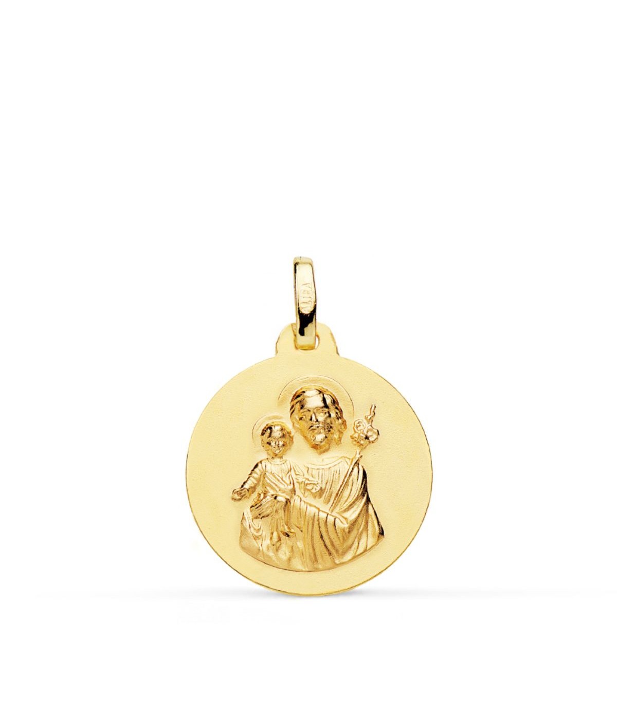 Médaille Saint Joseph Or 18K 18mm Mate