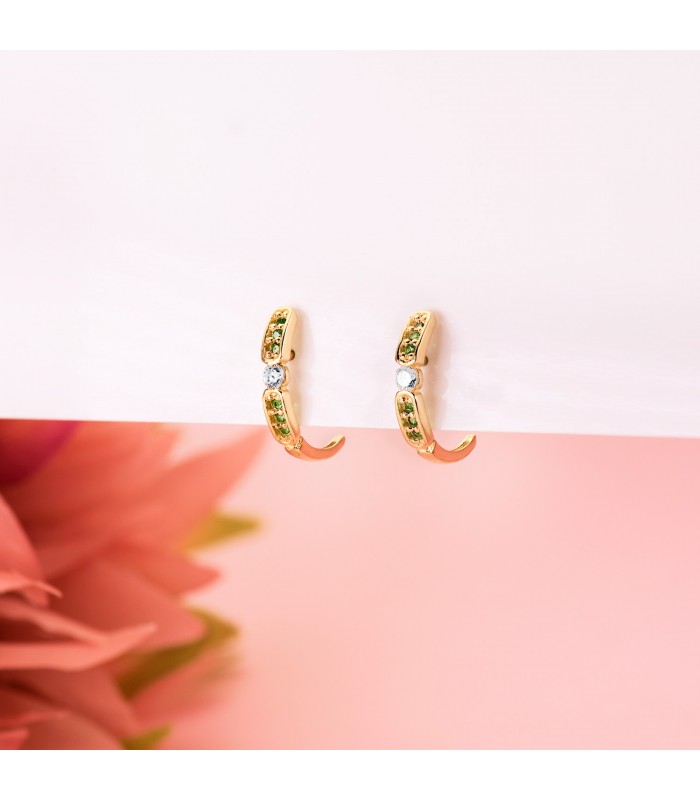 Pendientes Mujer Brita Oro 18K - piedras de colores multicolor, pendientes aros