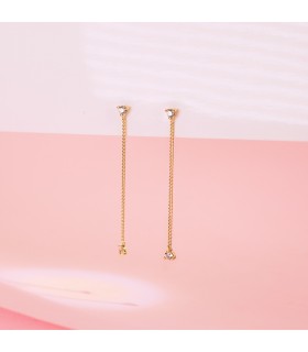 Kettenohrringe für Damen – Lange Ohrringe mit Goldkette, Party-Ohrringe.