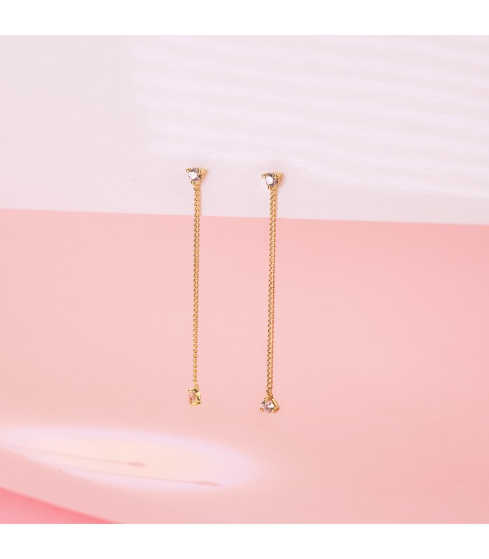 Kettenohrringe für Damen – Lange Ohrringe mit Goldkette, Party-Ohrringe.