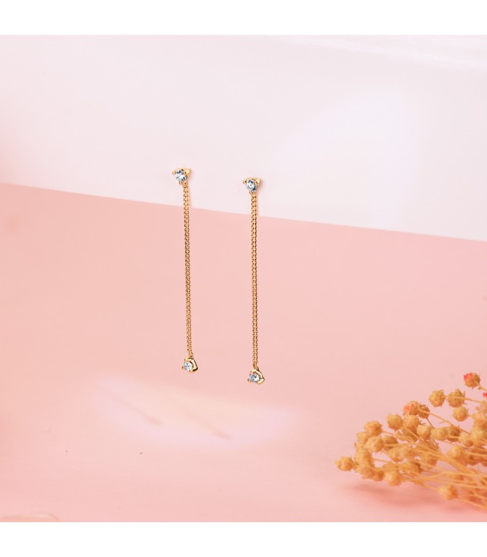 Kettenohrringe für Damen – Lange Ohrringe mit Goldkette, Party-Ohrringe.