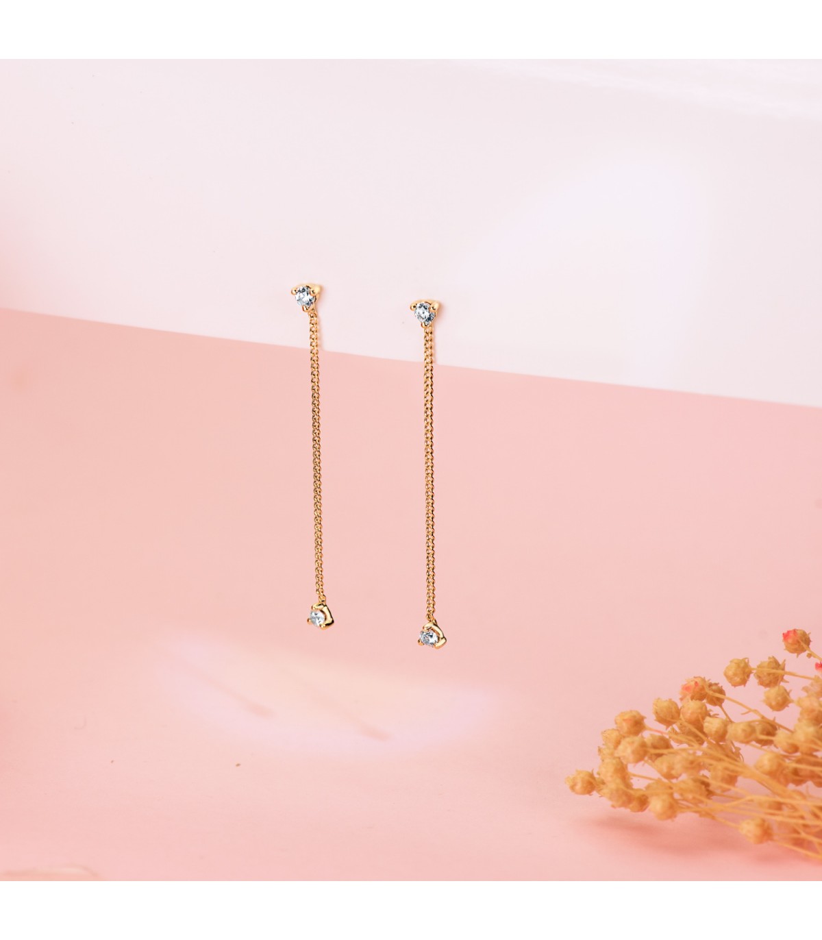 Kettenohrringe für Damen – Lange Ohrringe mit Goldkette, Party-Ohrringe.