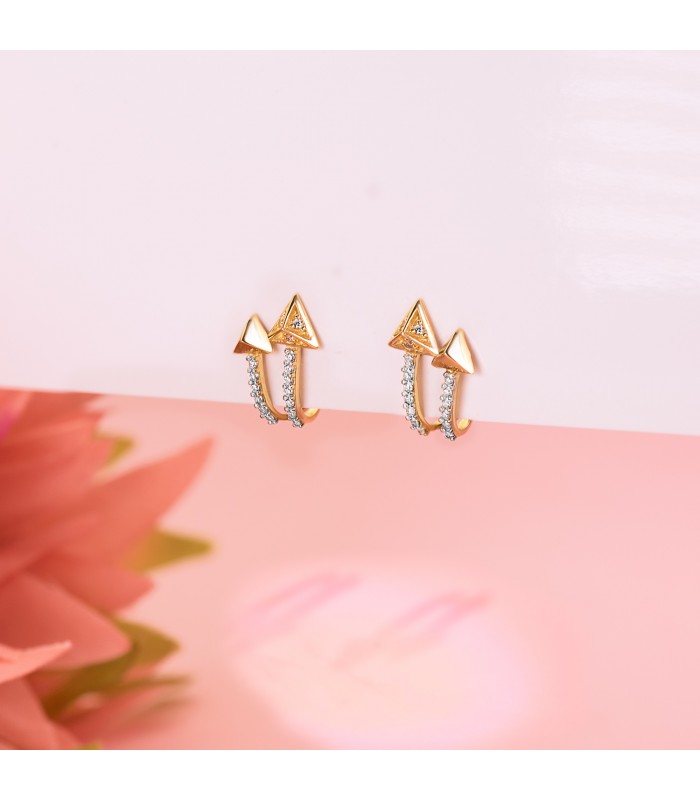 Pendientes Meraki Flecha Oro 18K - pendientes de mujer de oro, pendientes con piedras