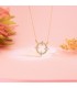 Collana in oro per donna, Gisli 18kt, girocollo con sole e catenina, pietre zirconi.