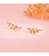 Boucles d'oreilles Grimpeurs Feuilles Or 18K