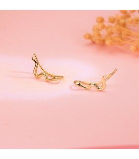Paar Ohrklemmen Schlange | Design Ear Climber, Ohrkletterer, Ohrmanschette - Ohrringe Gold 18K Damen