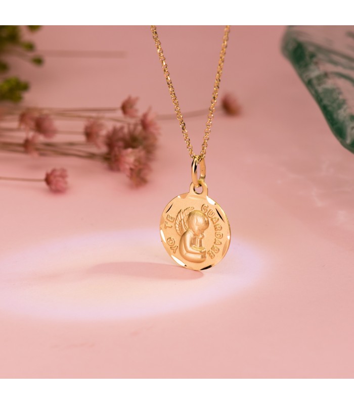 Medalla ángel de la guarda pequeña oro 18ktes
