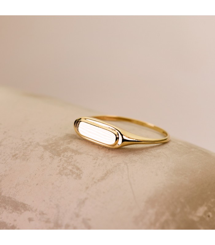 Anillo Sello Arc Oro 18K - anillo personalizado - sello de mujer - anillos de oro corazón