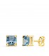 Pendientes pequeños Bella piedra aguamarina - pendientes oreja, oro amarillo 18 kilates, joyas de mujer