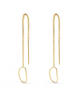 Orecchini pendenti con catenina in oro e cerchio oval | Orecchini eleganti per donna