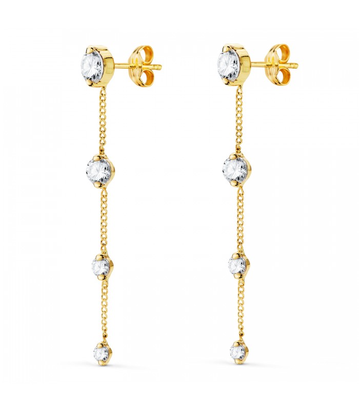 Orecchini pendenti Cascata in oro 18K con catena – perfetti per feste ed eventi per donna