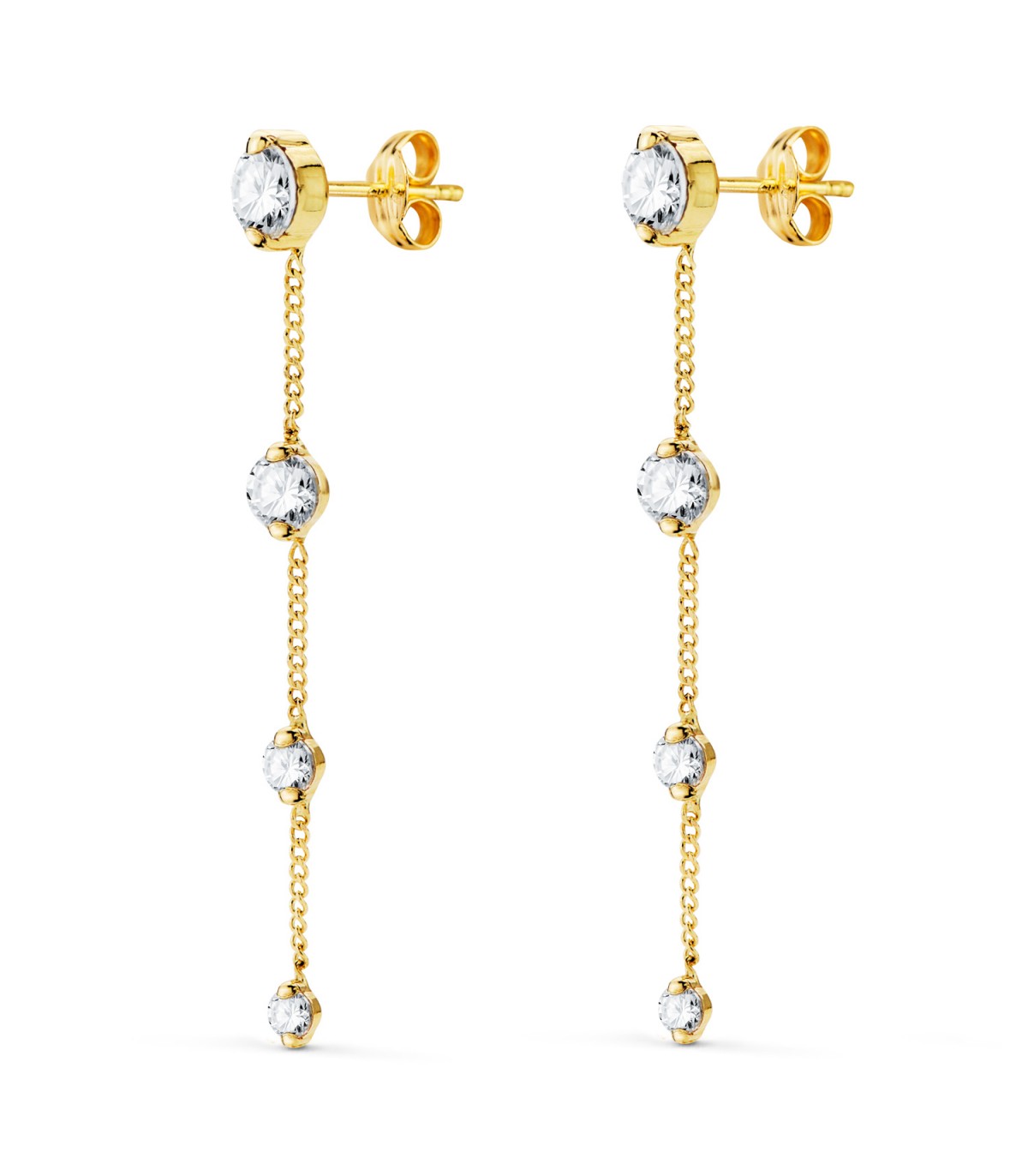 Boucles d'oreilles chaîne or 18K Cascade