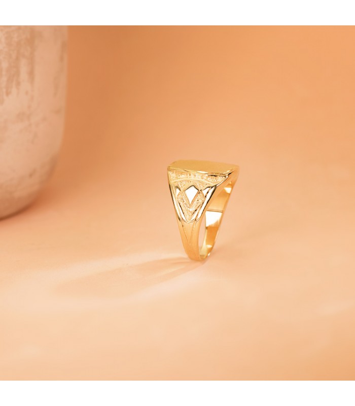 Chevalière homme Or 18K Roi massif