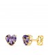 Boucles d'oreilles Coeur Or 18K 5 mm Améthyste | boucles d'oreilles femme | bijoux pour femme