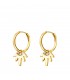 Créoles Pendentif Punk Or Jaune 18k | créoles or 18K | créoles pour femme | boucles d'oreilles créoles