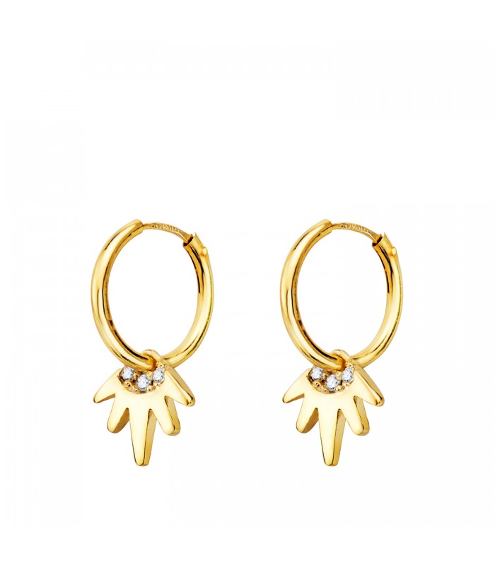Orecchini a cerchio con pendenti Punk oro 18kt