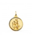 Médaille Saint Christophe Or 18K 20mm Diamanté