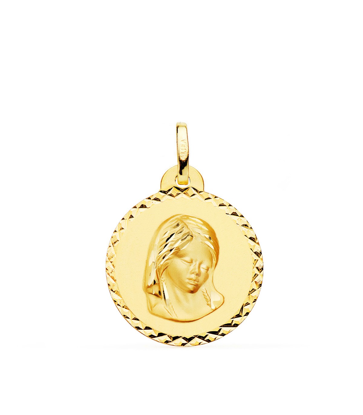 Medalla Dulce Virgen María Oro 18K 20mm Talla - medallas de oro vírgenes
