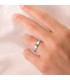 Anillo de oro blanco 18K Flat Zirconia