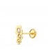 Piercing d'oreille Or Jaune 18K Fleurs - Boucles d'oreilles pour le deuxième trou - Piercing d'oreille