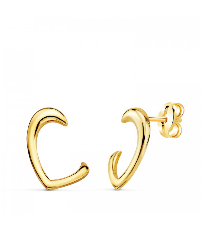 Ohrringe für Damen 18 Karat Gelbgold Half Heart – Goldohrringe Herz für Damen – online kaufen
