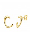 Boucles d'oreilles Femme Or Jaune 18K Half Heart