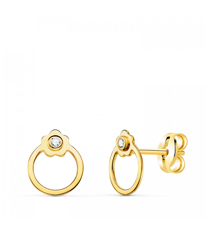 Pendientes de Niña Serena Oro 18K Flor  - pendientes para niña - joyería online - aros niña