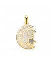 Pendentif "Mamá" Poudre de diamant Or 18K Lune