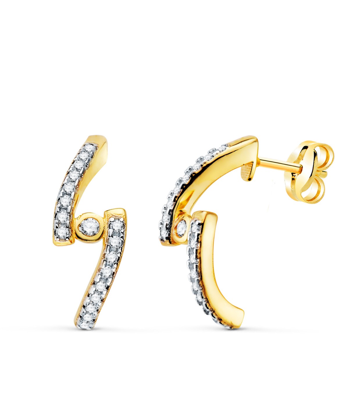 Pendientes de mujer Dennise Oro Bicolor 18K - Pendientes de aro, aros mujer