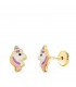 Pendientes Unicornio Colores Oro 18K - pendientes de niña - pendientes de rosca