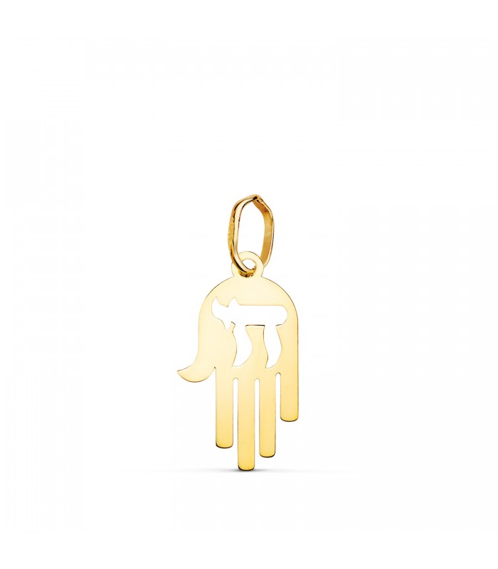 Colgante Símbolo de la vida Jai Oro 18K 17.5mm - símbolos judíos - colgantes de oro
