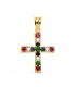 Goldanhänger Kreuz mit Zirkoniasteinen Regenbogen, Gelbgold 18K | Damen Kreuze online kaufen