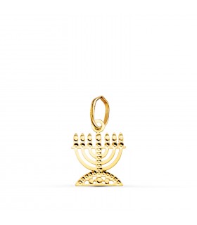 Colgante Menorah Oro 18K 12mm - símbolos judíos - colgantes de oro