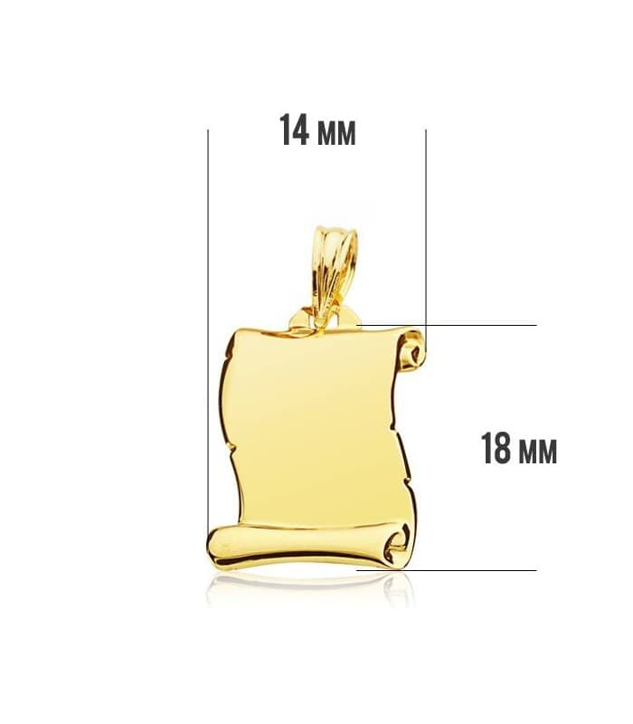 Pergamena ciondolo da incidere oro 18kt 18mm