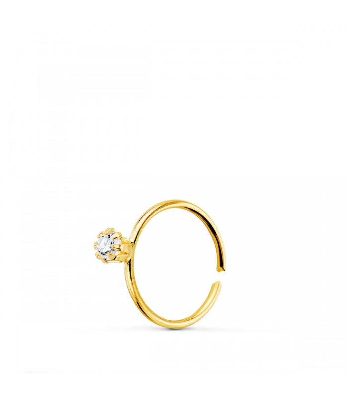 Piercing Nariz Aro Oro 18K Circonita 8mm - Aro piercing - hipoalergenico