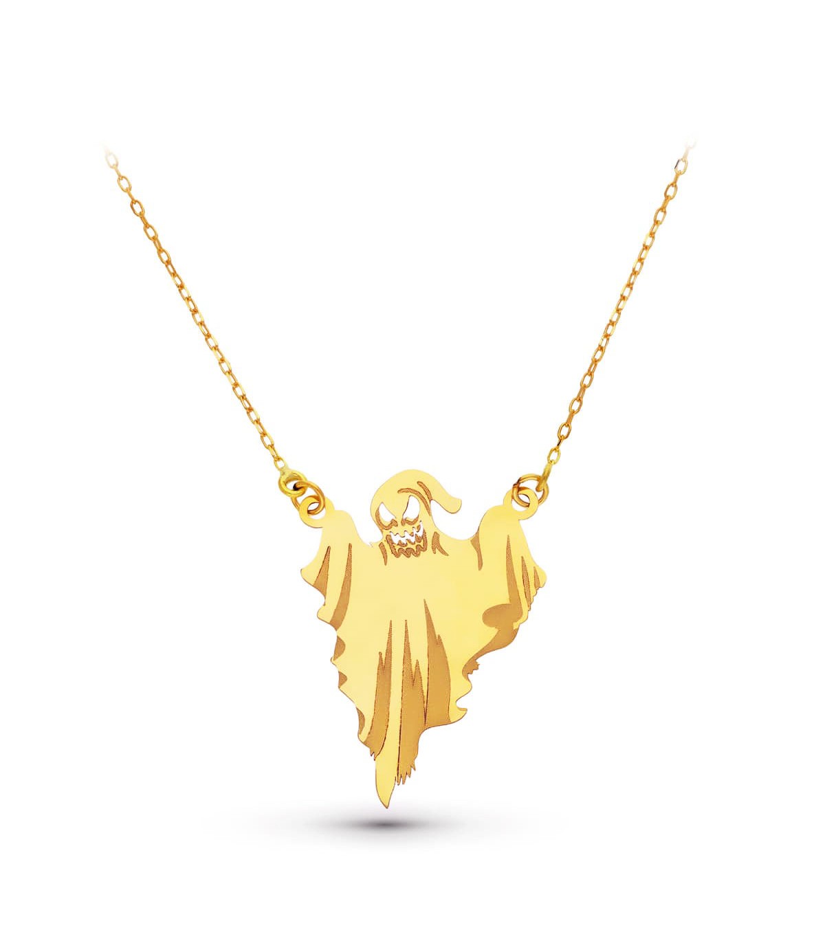 Collar Fantasma Oro Amarillo 18K 45 cm - Gargantillas de mujer, colgante - Joyas halloween