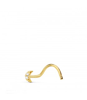 Piercing Nariz Luna Oro 18K Circonitas - Piercings de la nariz de tipo nostril