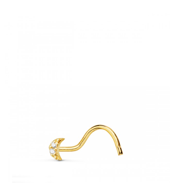 Piercing Nariz Luna Oro 18K Circonitas - Piercings de la nariz de tipo nostril