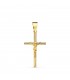 Croce con Cristo canna tonda 18 Kt 21mm lucida - Gioielli battesimo e comunione