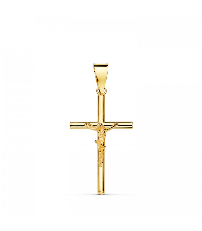 Croix Christ lisse 18 Kt 21mm