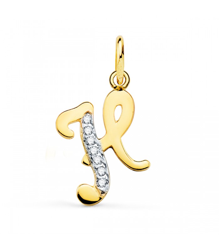Colgante Inicial H Oro Amarillo 18 K 15mm - Colgantes y collares con iniciales, joyas personalizadas
