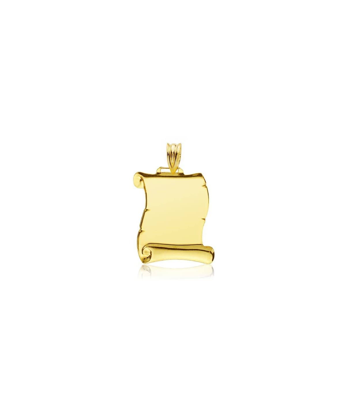 Parchemin Pendentif lisse Or 18K 22 mm