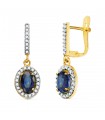 Pendientes Talya Oro Bicolor 18K Zafiro