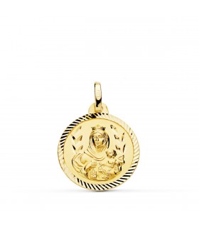 Medalla Virgen Carmen Oro 18K 18mm Hélice - Medallas de oro religiosas