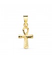 Colgante Cruz Egipcia Tallada Oro 18K 16mm