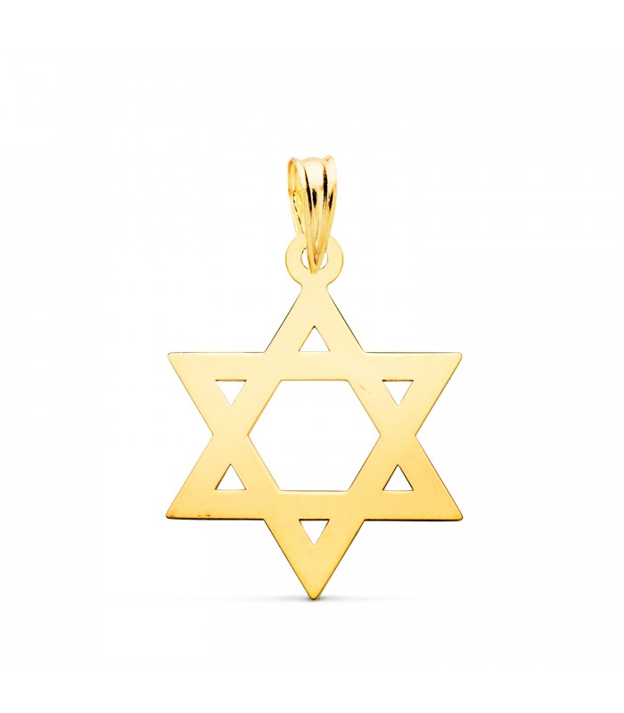 Estrella de David Oro Amarillo 18K 22mm - símbolos judíos - colgantes de oro